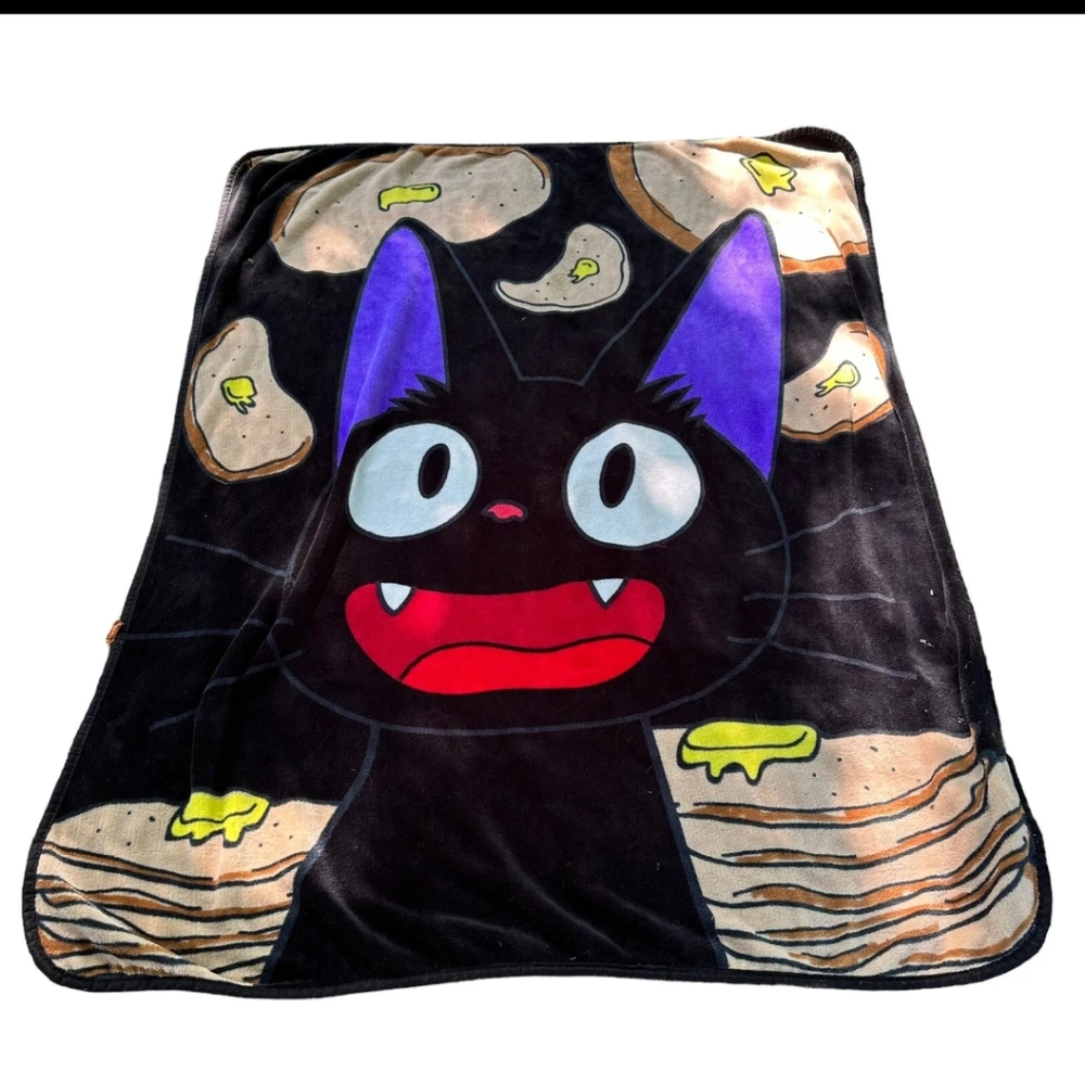 Kiki’s Delivery Service Jiji Black Cat Plush Throw Blanket Studio Ghibli 55x46